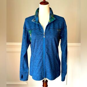 Catherine Malandrino Heathered Blue Full Zip Athletic Jacket size Large